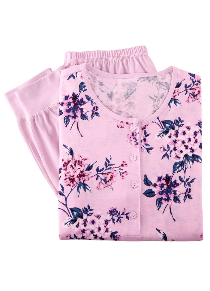 Tvåpack pyjamas, långärmad och knappslå, 
