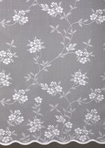 Blommig persienn med universalskena VIT