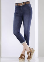 Jeans med push-up effekt MÖRKBLÅ