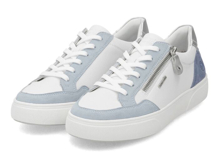 Remonte sneakers gjorda av nappa och mocka med metallic kant 