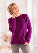 Pullover med ett stretchigt l&auml;ngsg&aring;ende m&ouml;nster 