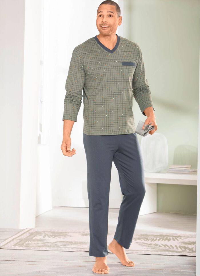 Tv&aring; paket V-ringad pyjamas med &ouml;ppna f&aring;llar 