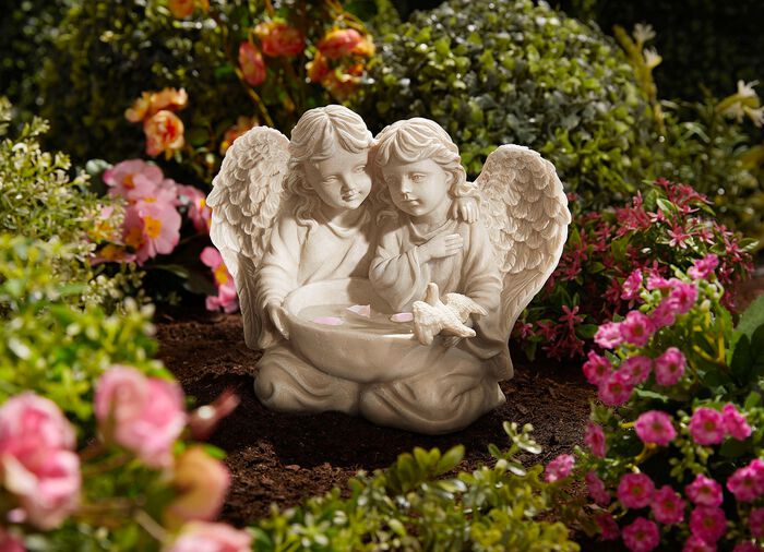 f&aring;gelbad &auml;ngelpar ANTIK VIT