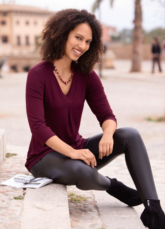 Skjorttunika med V-ringning BORDEAUX