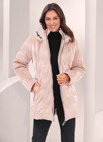Jacka i trendig lacklook BEIGE