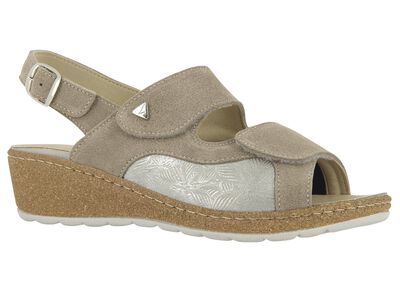 Klett-sandaler i &auml;kta l&auml;der 