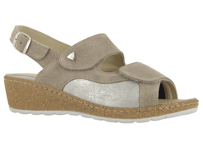 Klett-sandaler i &auml;kta l&auml;der 