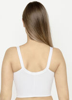 Susa bh i lång modell, med knäppning framtill VIT