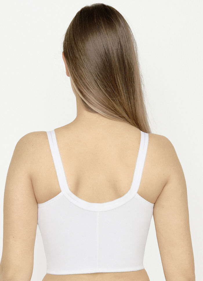 Susa bh i lång modell, med knäppning framtill VIT