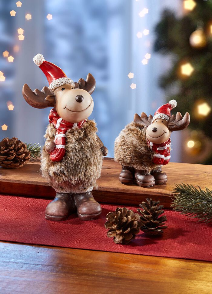 Dekorativ &auml;lg med fluffig fuskp&auml;lskropp, set om 2 