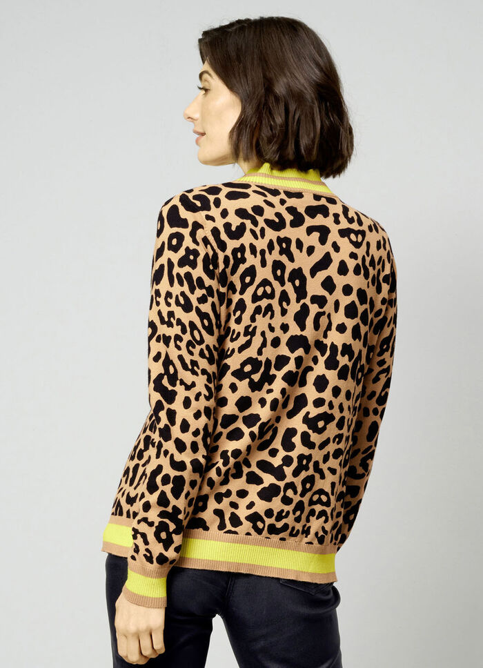 Cardigan med djurpälslook 