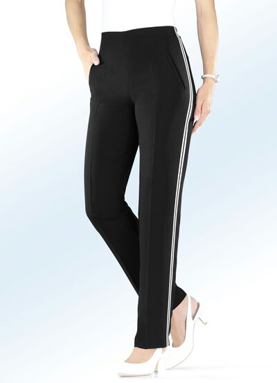 Byxor med trendigt dekorativt band 