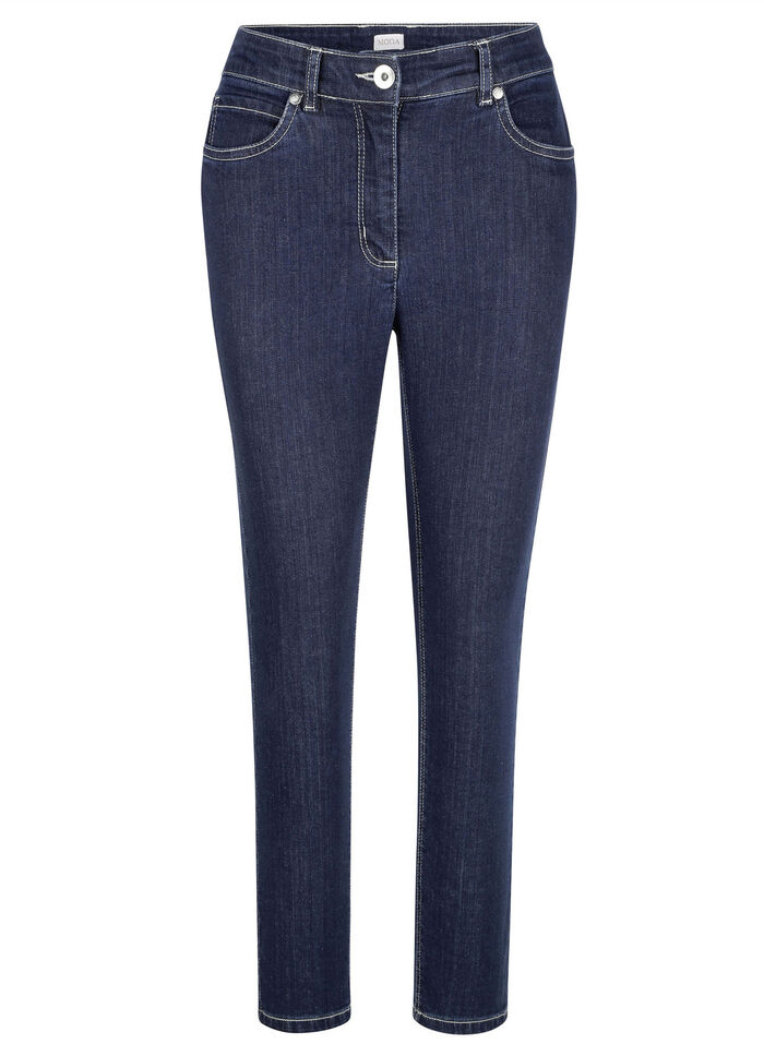 Ankellånga jeans i 5-ficksform DUNKELBLAU