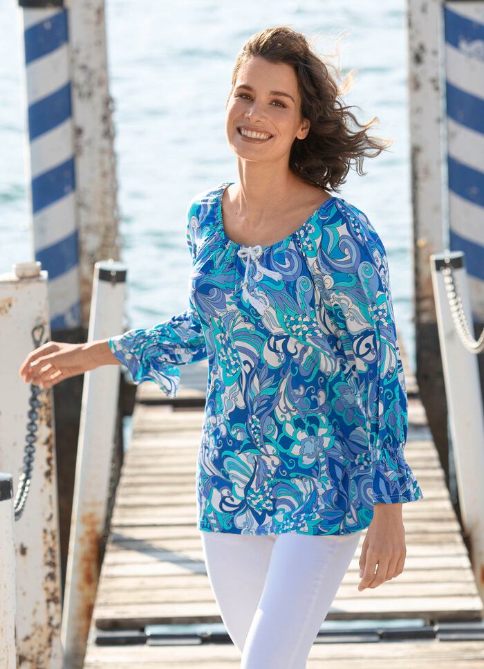 Uttrycksfull skjorta med l&aring;nga raglan&auml;rmar 