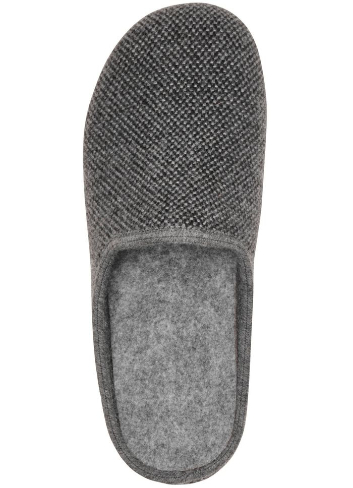 Tofflor gjorda av subtilt m&ouml;nstrat textilmaterial GR&Aring;