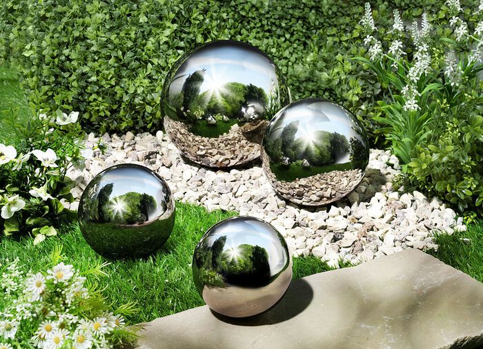 Rostfria kulor, set om 4 SILVER GLANS