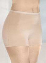 Fyrapack byxor med diskret glänsande resår i midjan 