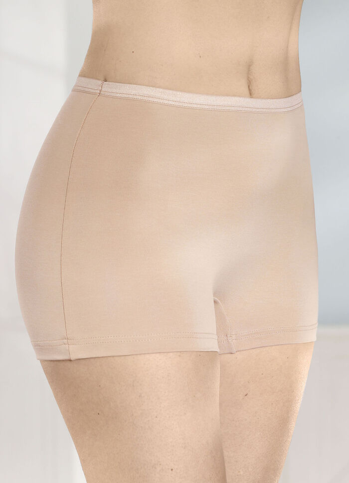 Fyrapack byxor med diskret glänsande resår i midjan 