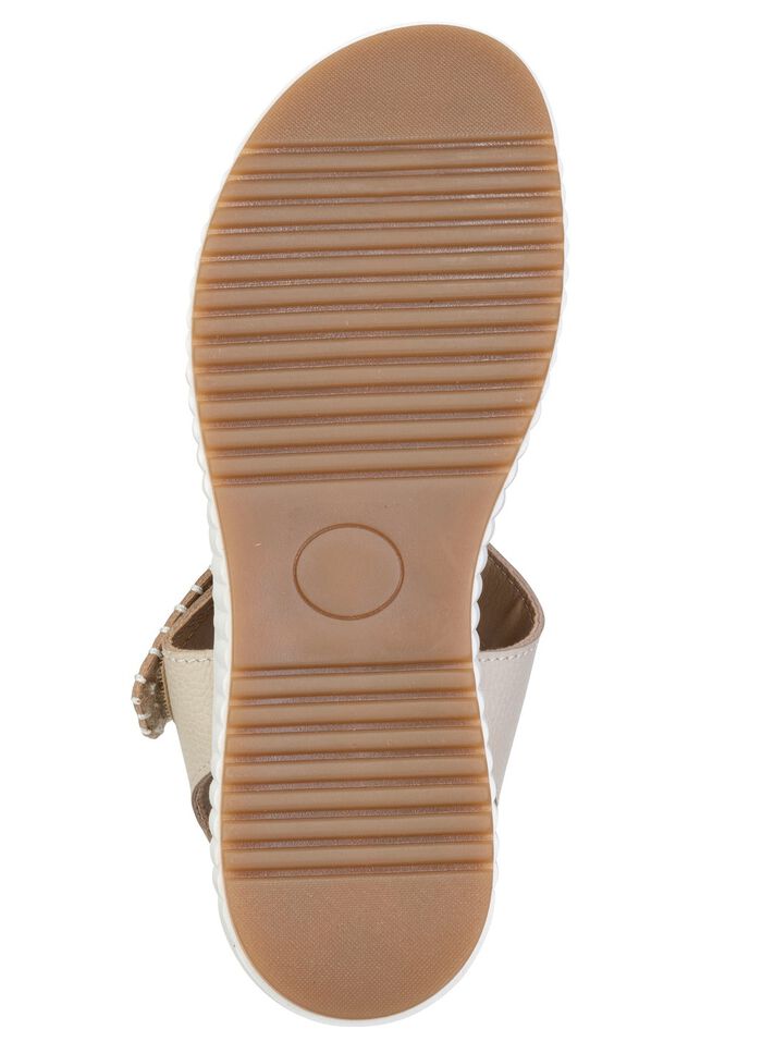 ELENA EDEN, bekv&auml;ma damsandaler, bredd H, med avtagbar fotb&auml;dd BEIGE