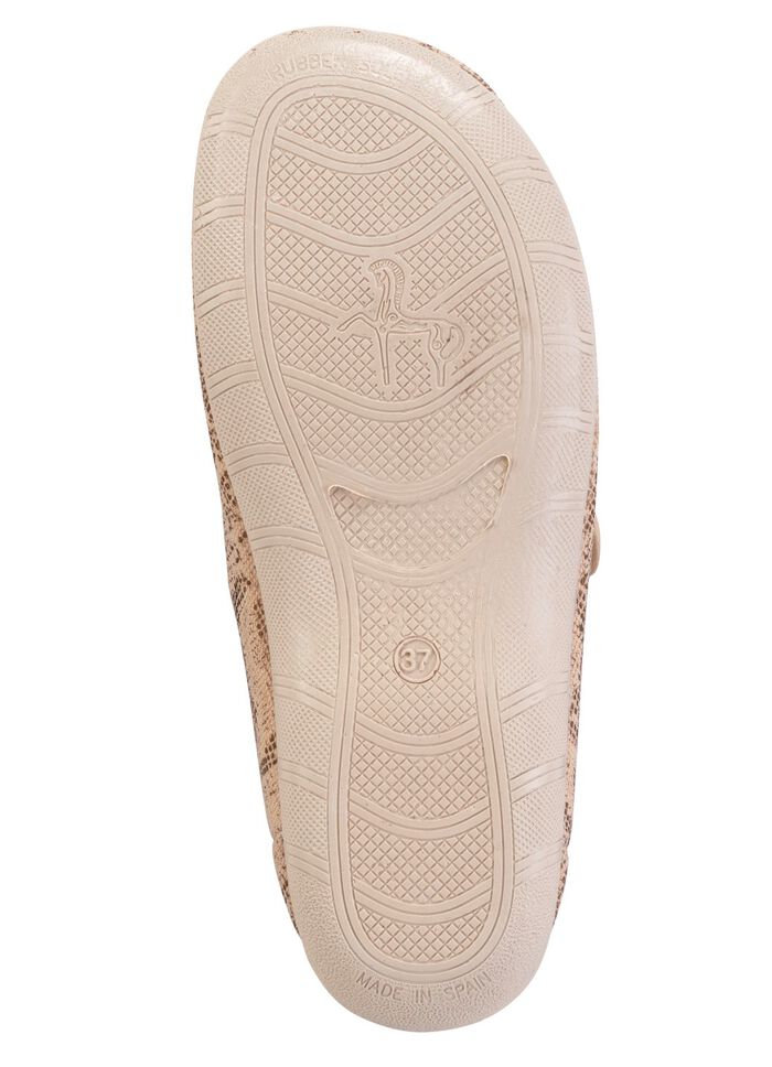 ELENA EDEN tofflor tillverkade av delvis gl&auml;nsande tryckt textilmaterial 