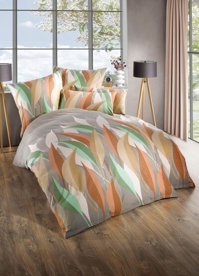 S&auml;ngkl&auml;der set med bladdesign 