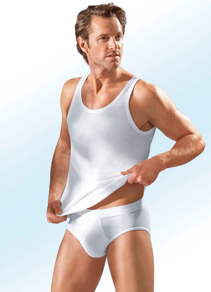 Schiesser tre-pack sportjackor av fin ribbstickning, vita 