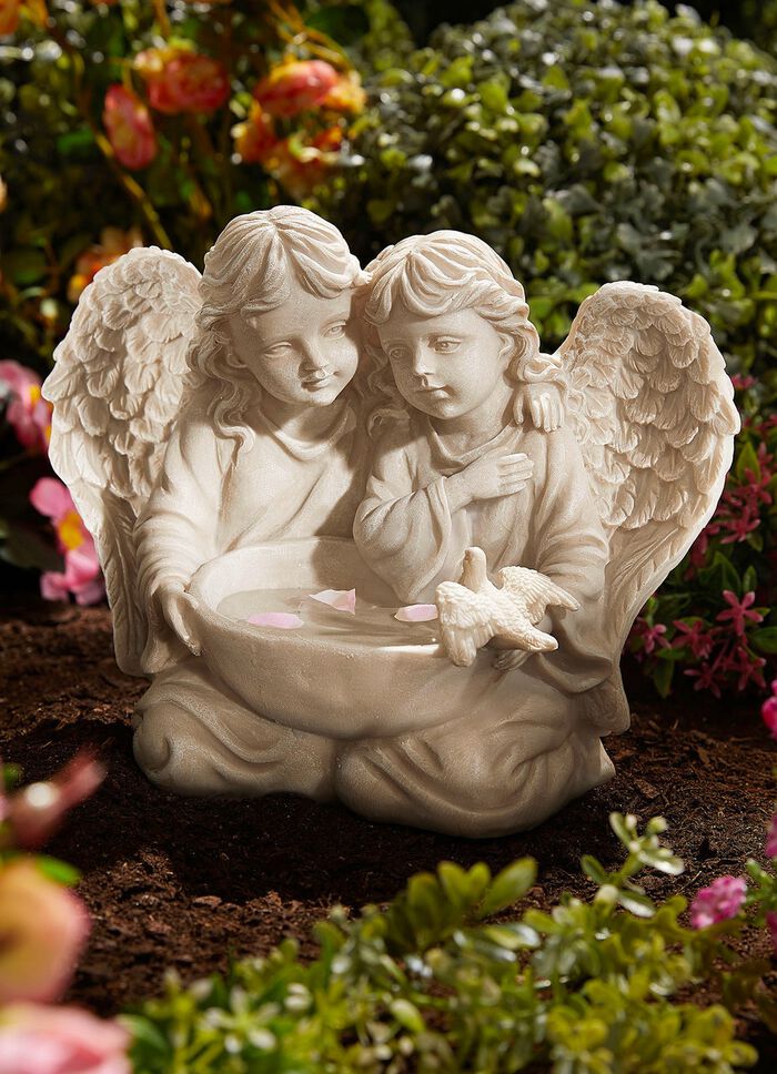 f&aring;gelbad &auml;ngelpar ANTIK VIT