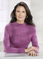 Tröja av ny ull (merinoull, extra fin) MAUVE