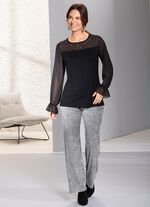 Utm&auml;rkt skjorta med chiffongutf&ouml;rande 