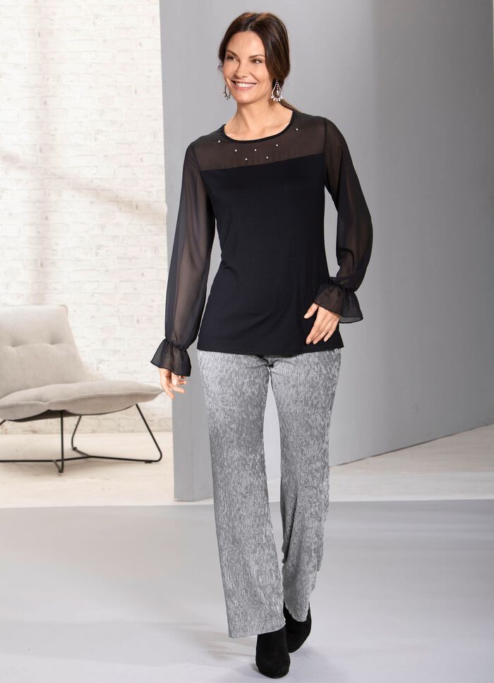 Utm&auml;rkt skjorta med chiffongutf&ouml;rande 