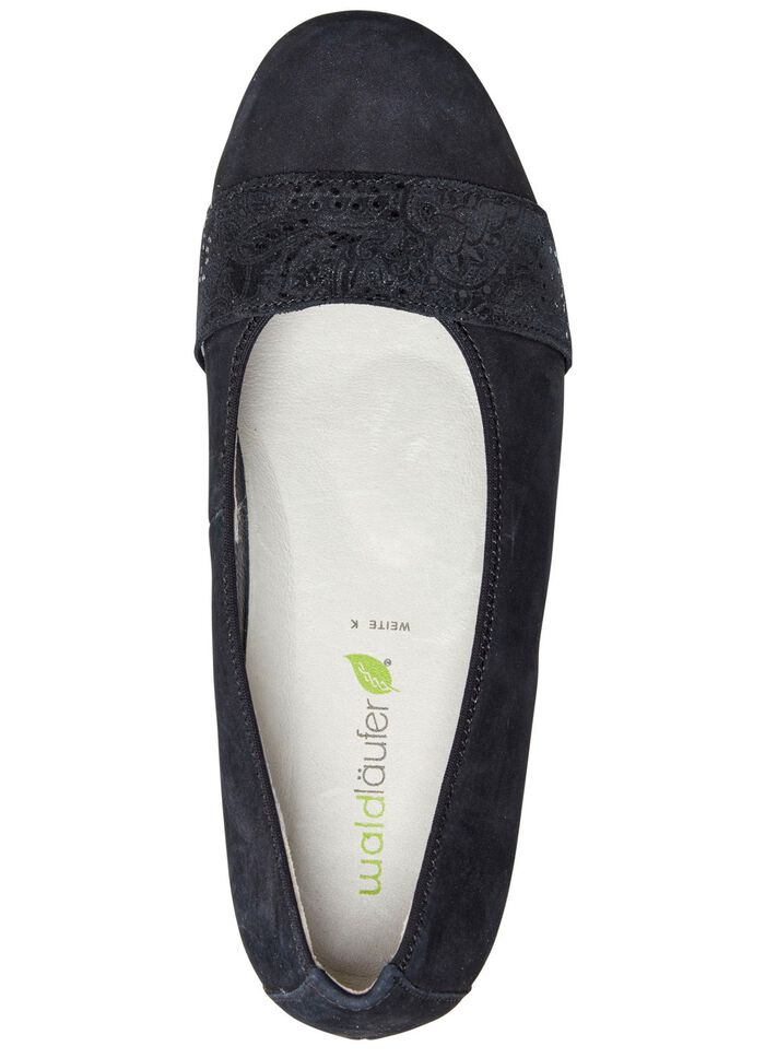 Waldl&auml;ufer, bekv&auml;ma dampumps, vidd K, med uttagbar fotb&auml;dd SVART-VITT