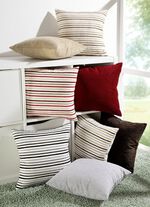 Kuddfodral i randig design BEIGE