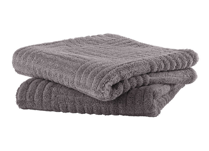 Fluffig mjuk frottéserie med hög-låg struktur TAUPE