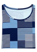 Skjorta med rund hals i 3 f&auml;rger MARINE-BLEU-WEISS