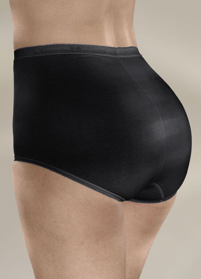 Sloggi tre-pack maxitrosor med elastiska muddar SVART