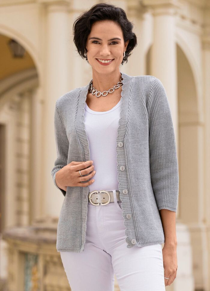 Kofta med subtila glittereffekter 