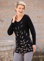 Skjorta med kontrasterande tryck SVART