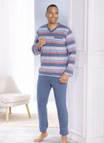 Tvåpack pyjamas med v-ringning och bröstficka 