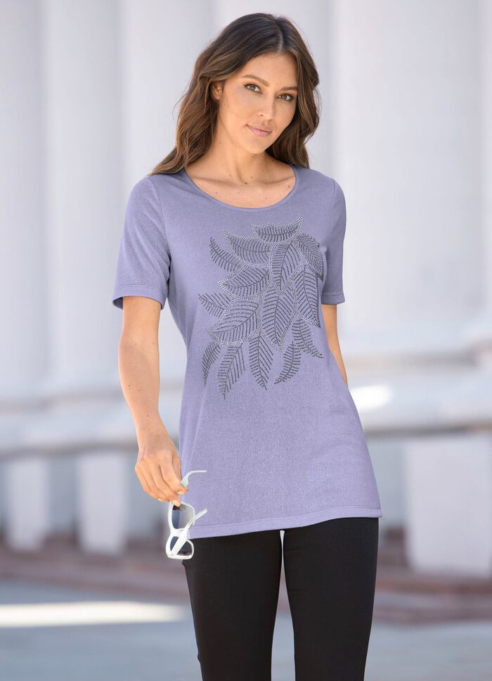 Skjorta med tallrik och strass dekoration i 2 f&auml;rger SYREN