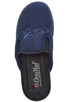 Tvåpack klassiska damtofflor, bredd H, med resårband 1x MARINE 1x CHIANTI