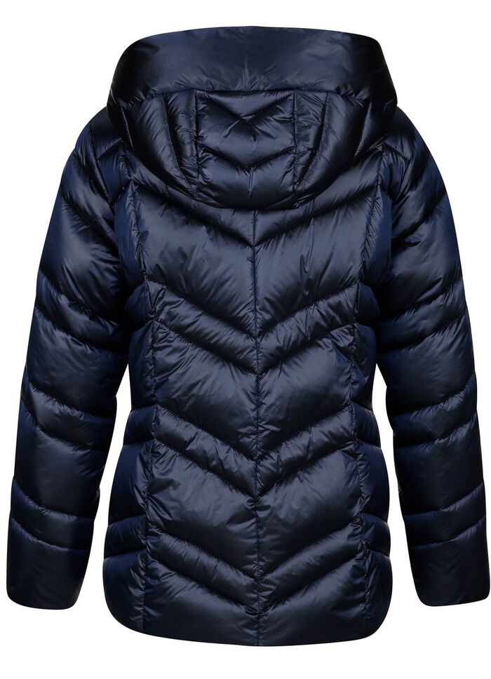 Quiltad jacka med fast huva 