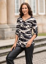 Skjorttunika med l&auml;derimitation 