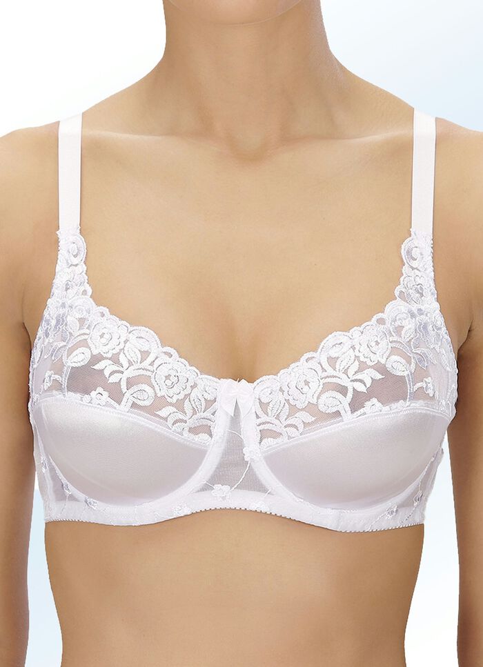 Naturana två-pack bygelbehå med tyllbroderi på framsidan 1X WEISS, 1X SCHWARZ