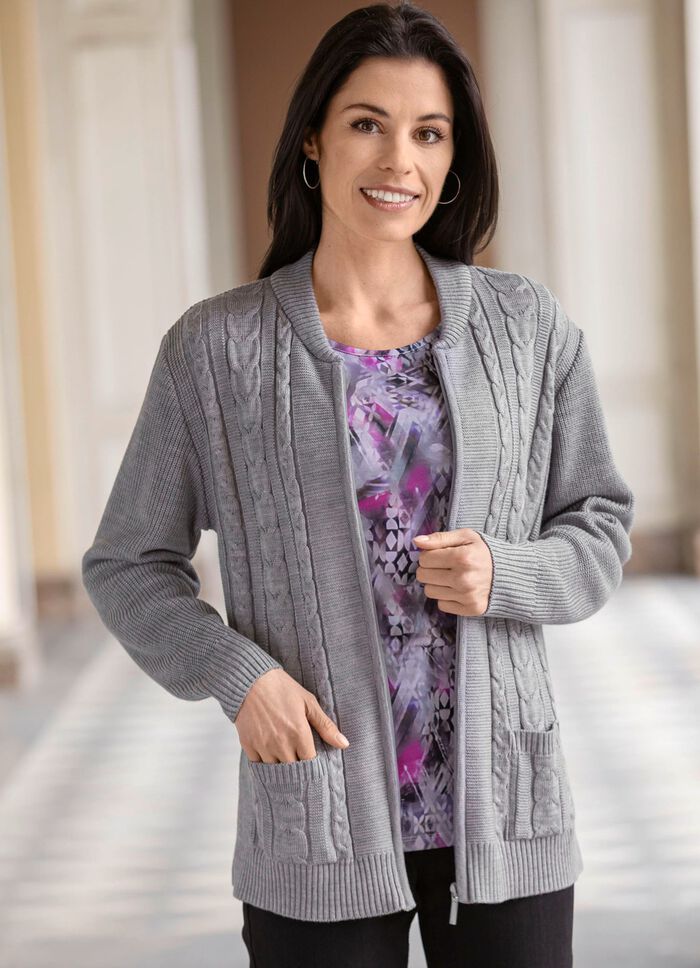 Kofta med dekorativ texturblandning 