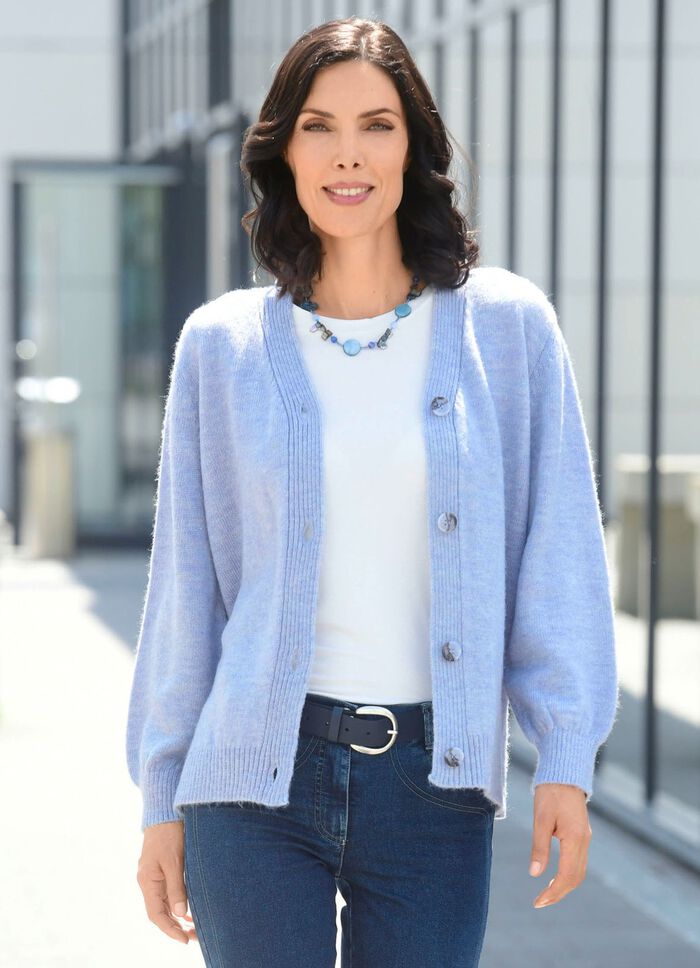 Cardigan med en fluffig, mjuk k&auml;nsla 