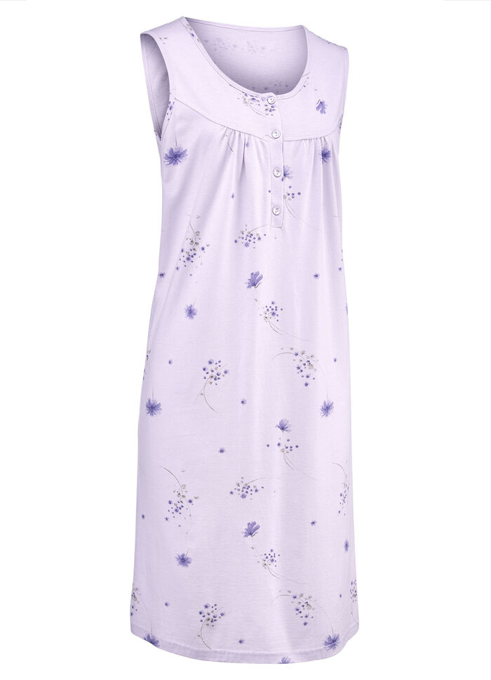 Nattlinnen i tvåpack med breda axelband och knappslå 1X MJUK SYRENFÄRG, 1X MJUK ROSFÄRG