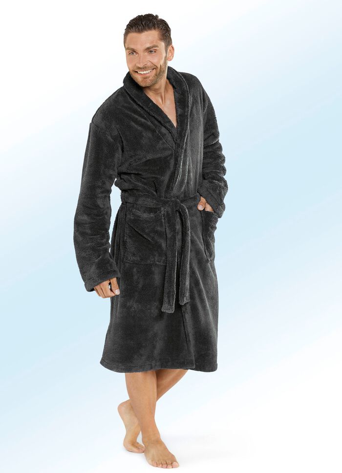 Morgonrock f&ouml;r m&auml;n och kvinnor SVART