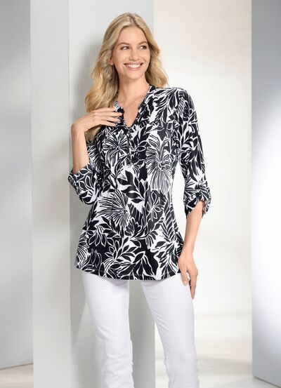 Skjorttunika med st&aring;krage 