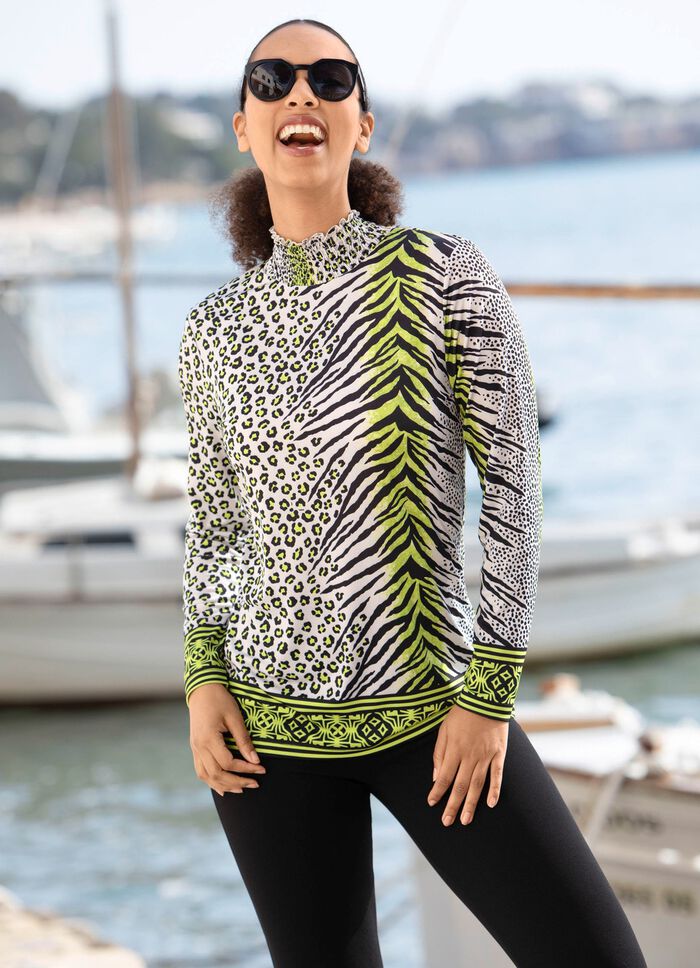 Skjorta med snyggt helt&auml;ckande design i tv&aring; f&auml;rger 