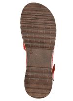 Gemini, klassiska damsandaler, bredd G, tillverkade av l&auml;der ROT